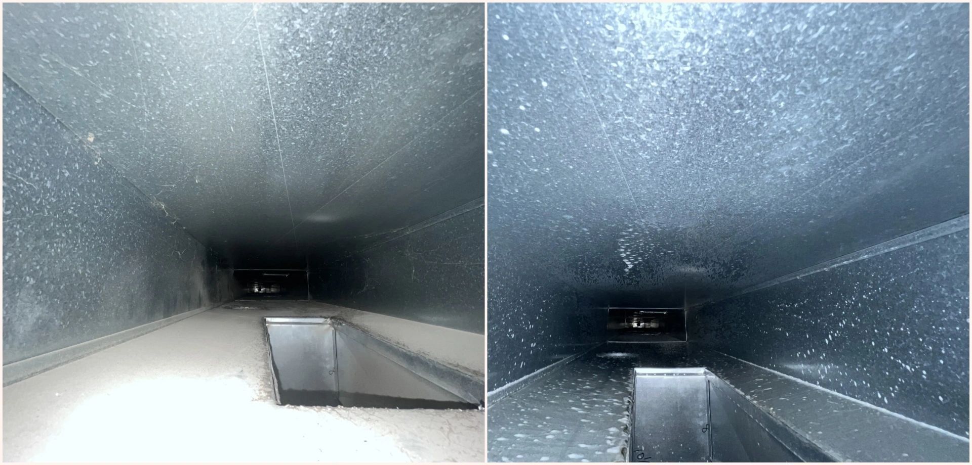 Comparison of dirty and clean air ducts