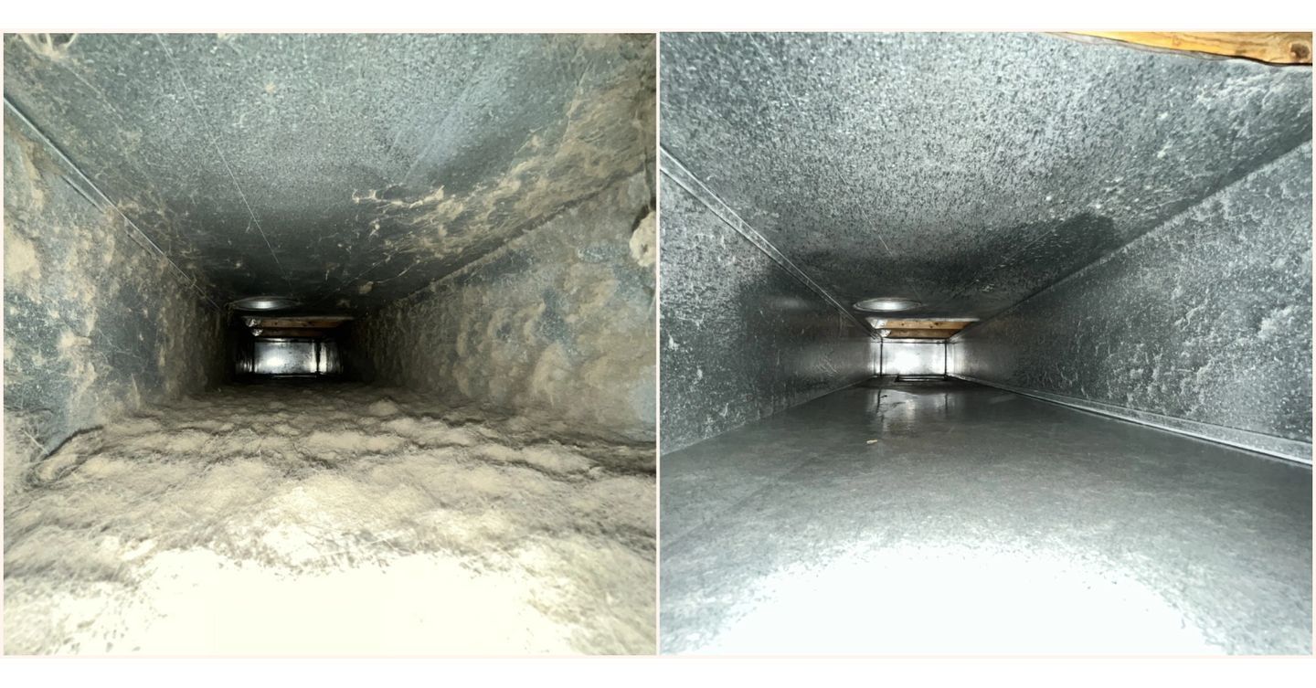 Before and after of air ducts