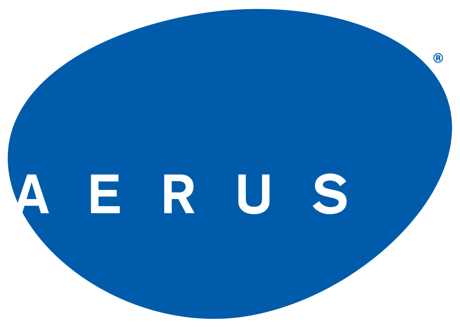 The Aerus brand logo featuring white, uppercase text inside a solid blue oval.
