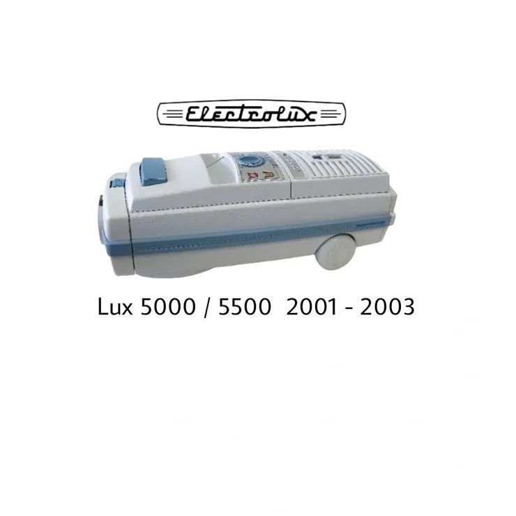 Electrolux Lux 5000/5500 vacuum cleaner in white and blue, produced between 2001 and 2003.