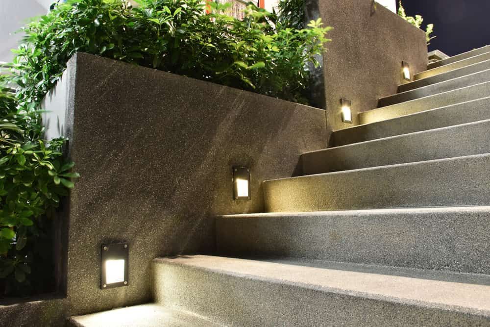 A Set of Stairs With Lights on the Side of Them — AH Electrical in Lismore, NSW