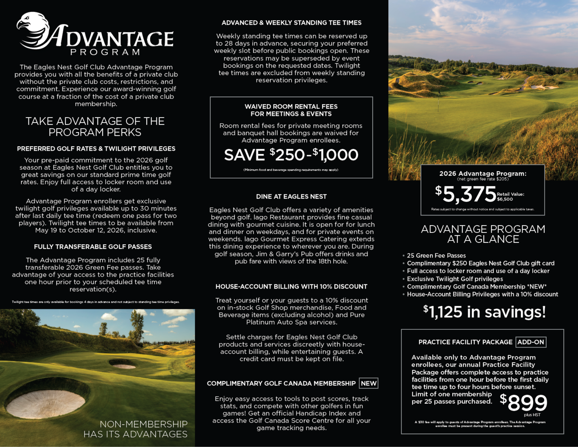 Information in the form of a brochure about the Advantage Program. 