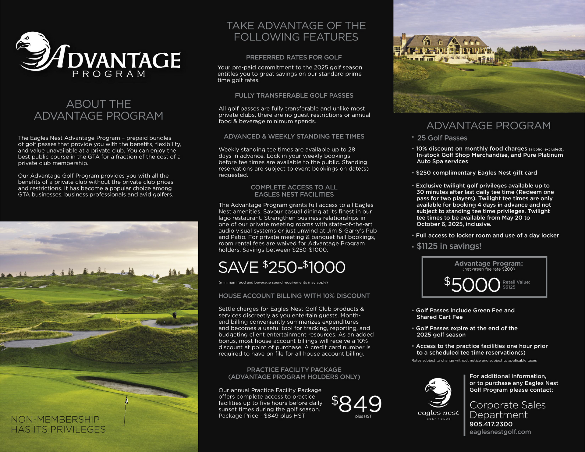 Information in the form of a brochure about the Advantage Program. 