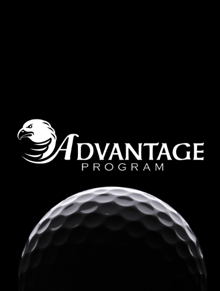 Advantage Package logo with golf ball