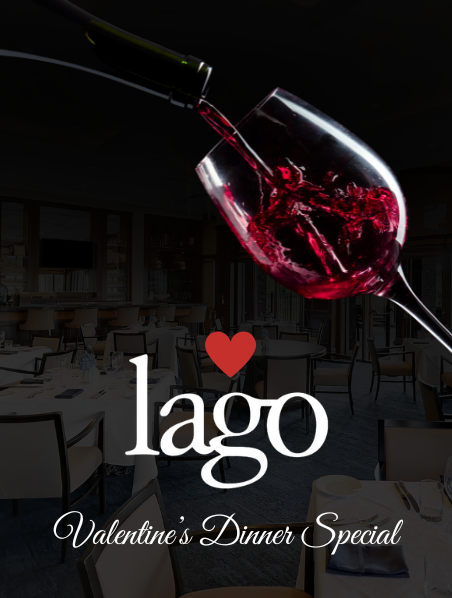 Glass of red wine in lago Restaurant