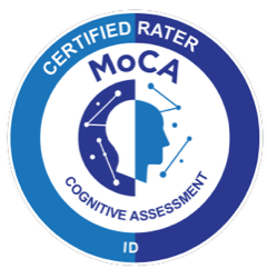 a logo for certified rater moca cognitive assessment