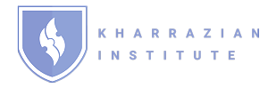 the logo for the kharrazian institute has a shield with a flame on it .