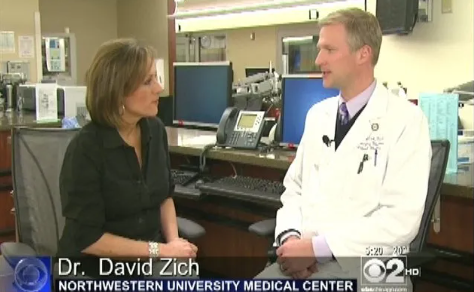 A woman is talking to a doctor named david zich