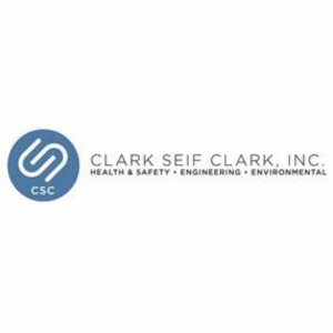 A logo for clark seif clark inc. health and safety engineering and environmental
