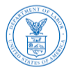 The logo for the department of labor in the united states of america.