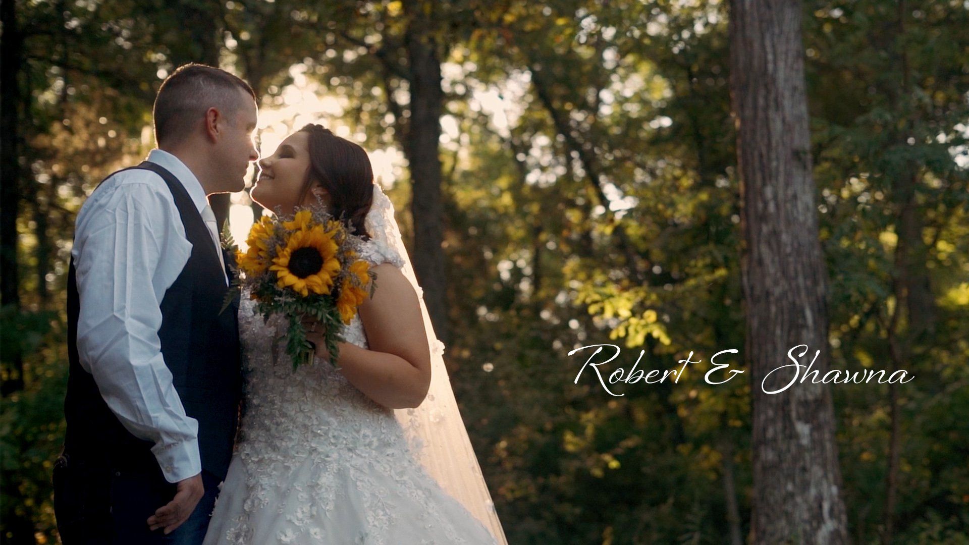 Bride and Groom taking their wedding pictures under the trees near Nashville, TN, Nashville Wedding Videographer