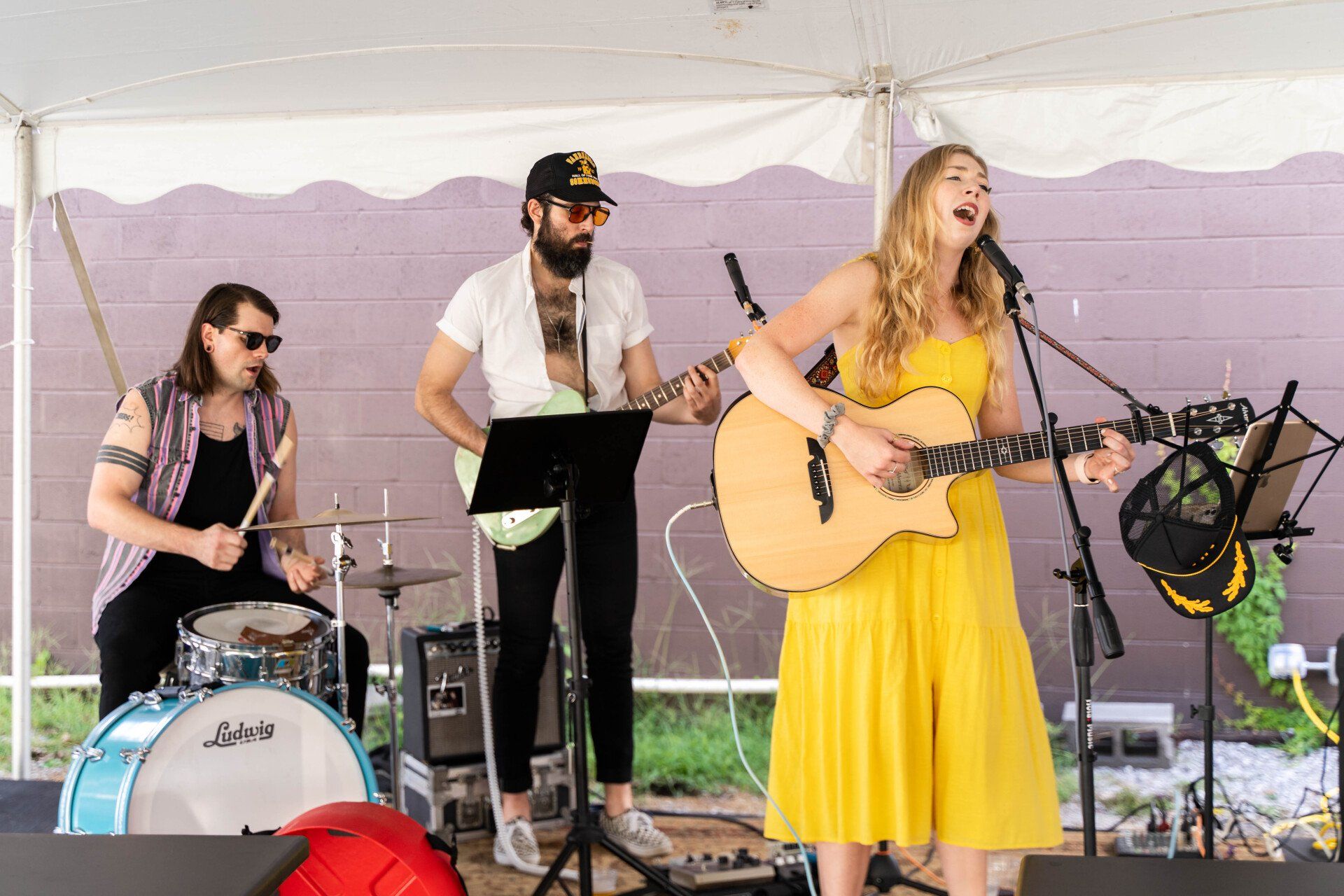 Musicains performing at an event 