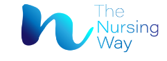 The logo for the nursing way is blue and white.