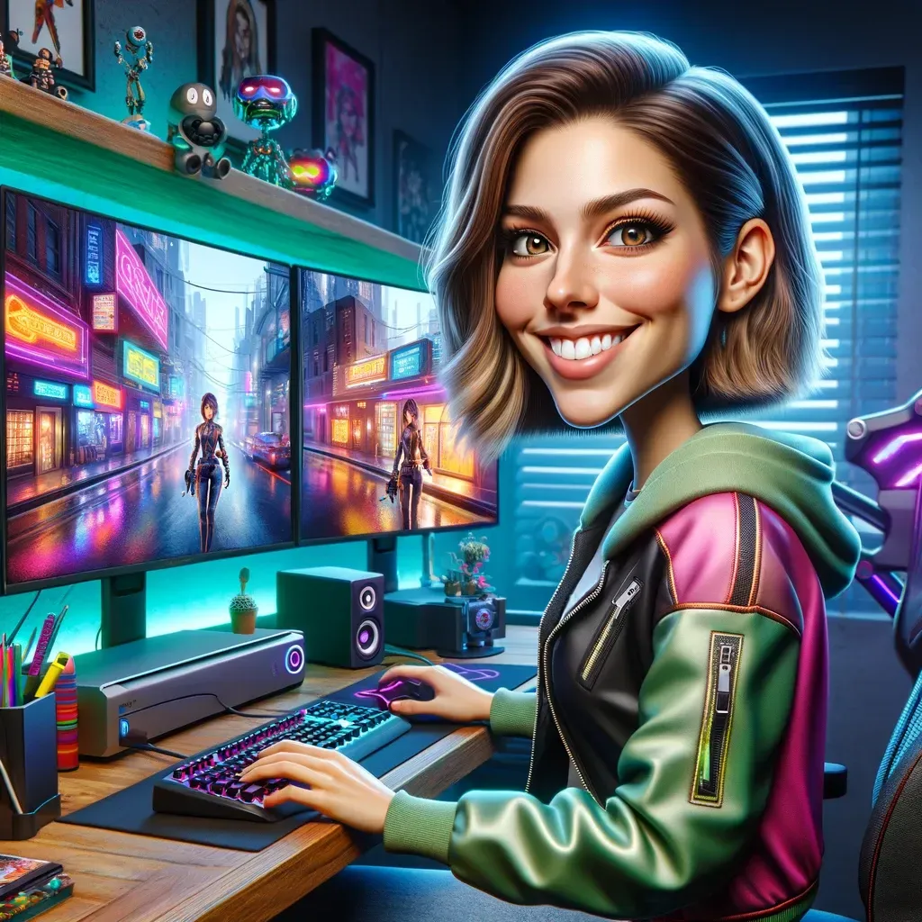 woman playing cyberpunk