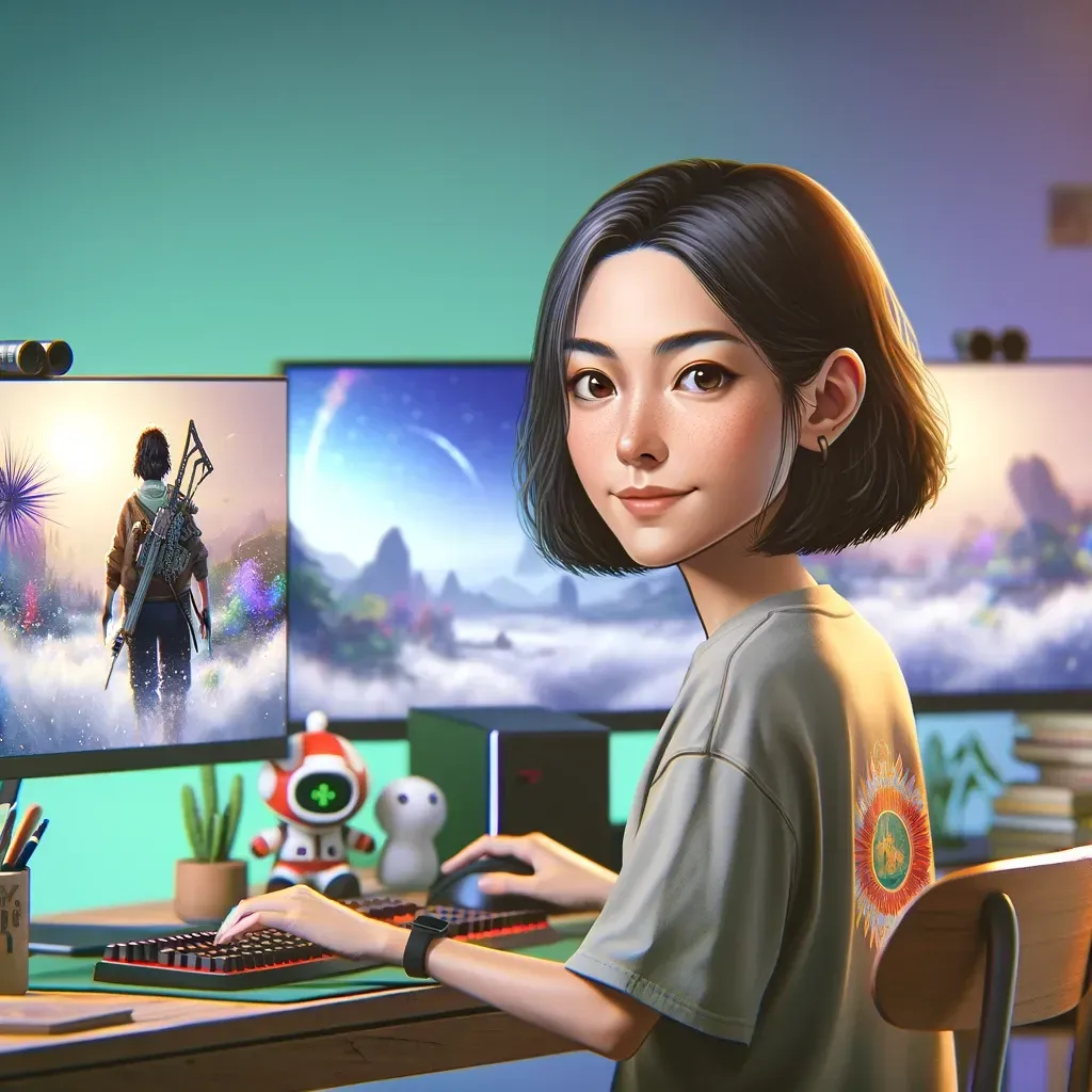 woman playing cyberpunk