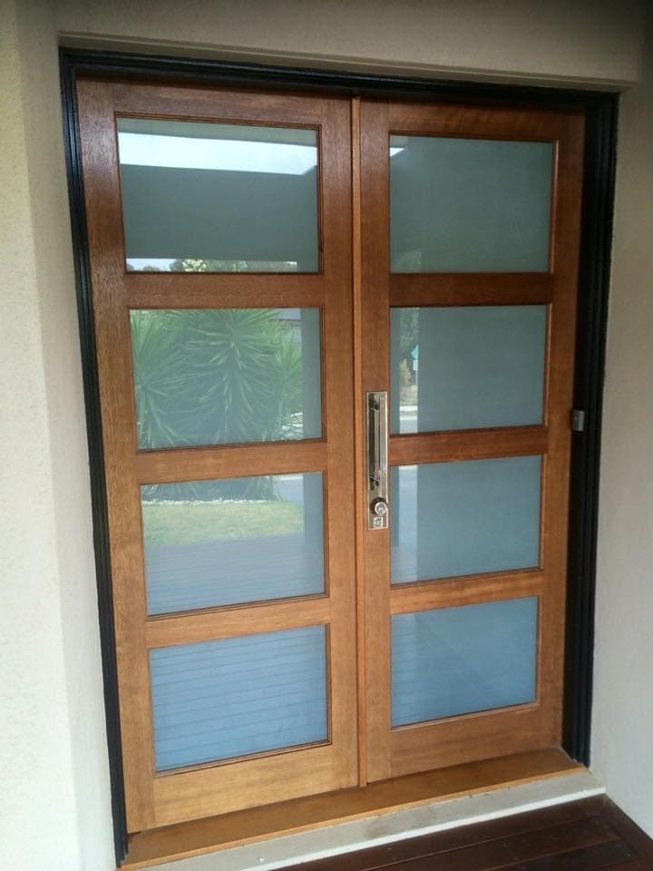 Glass Door with Wooden Frame — Total Tint Bendigo in East Bendigo, VIC