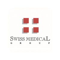 Logotipo del grupo médico suizo sobre un fondo blanco