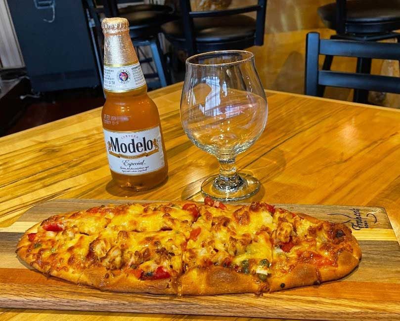 flatbread and beer