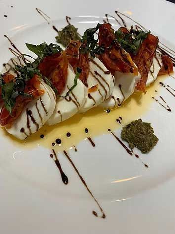 caprese on plate
