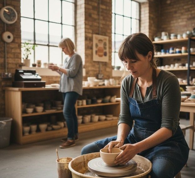 Small business owner operating from commercial premises