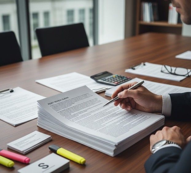 Commercial property lease agreement document review