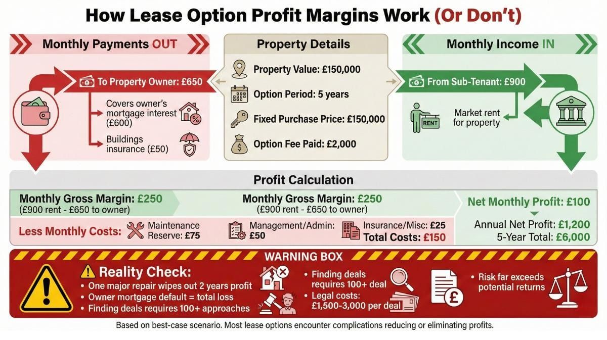Infographic of how Lease Option Profit Margins Work (Or Don't)