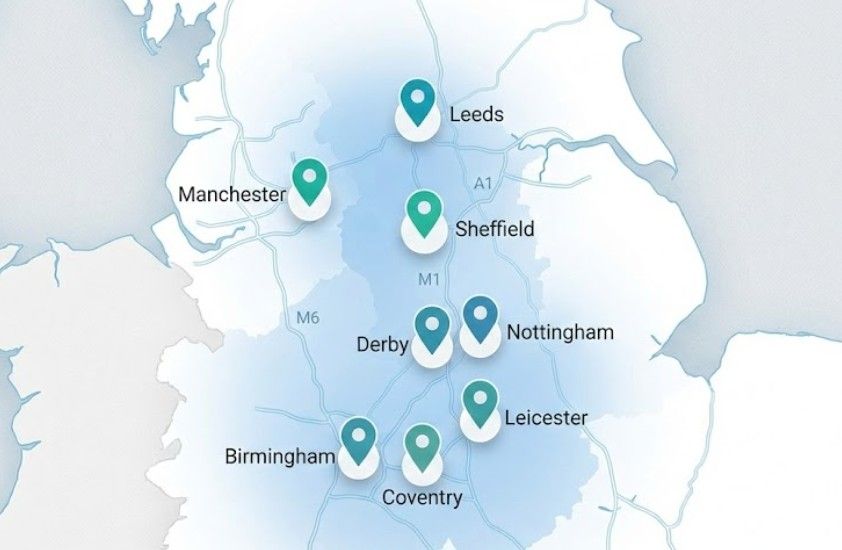 Map showing LAT Property Investments' core buy-to-let markets