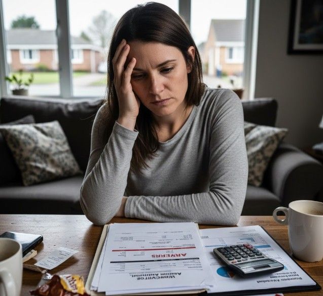 Property owner reviewing mortgage statements