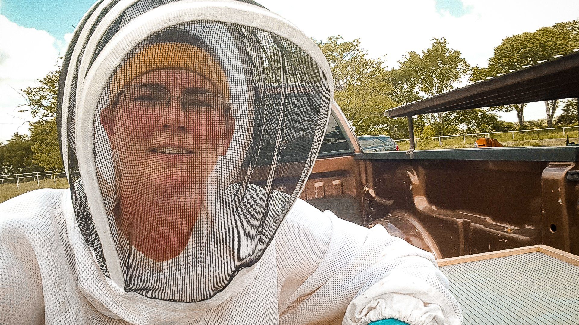 Honey Apple Farm beekeeper selfie