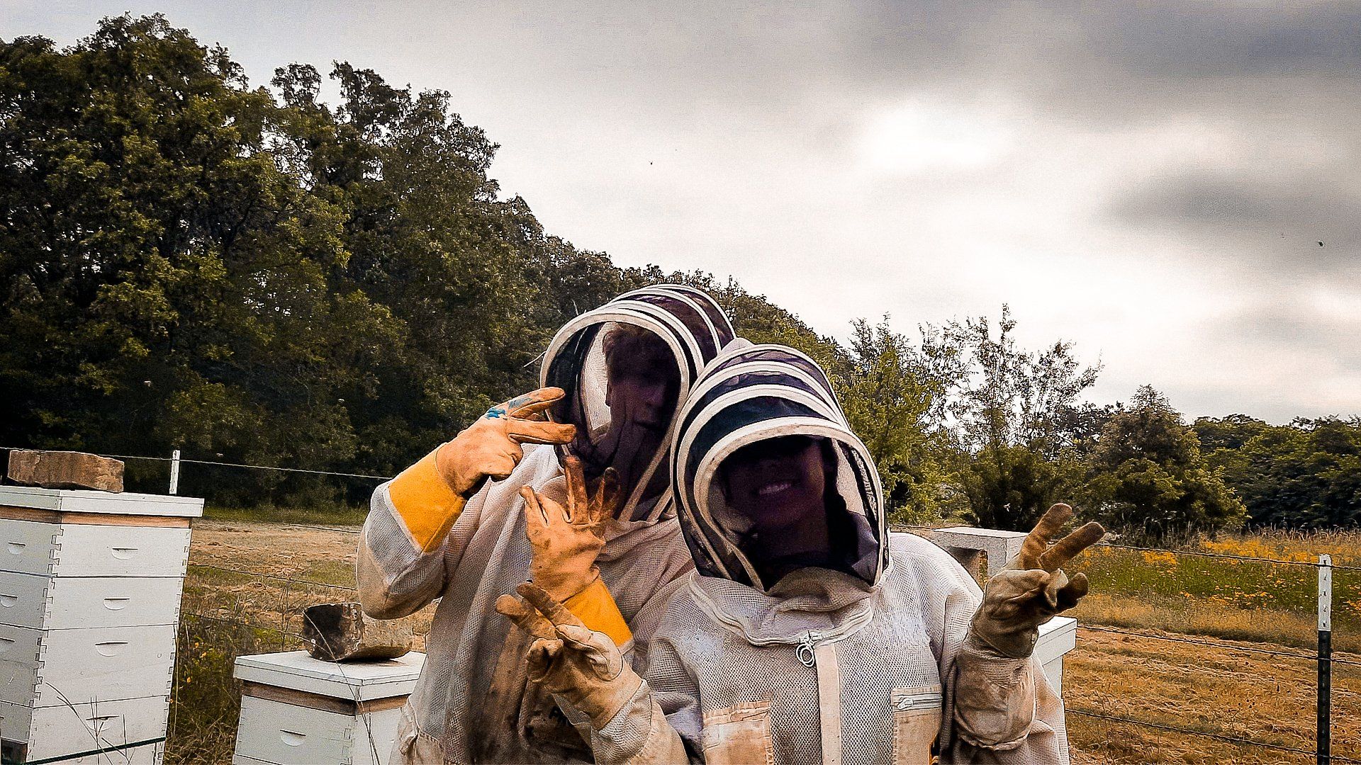 Honey Apple Farm beekeepers posing