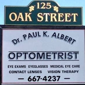 Dr. Paul Albert sign - Optometrist in Ellsworth, ME