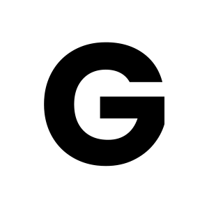 Black "G" inside of a black circle.