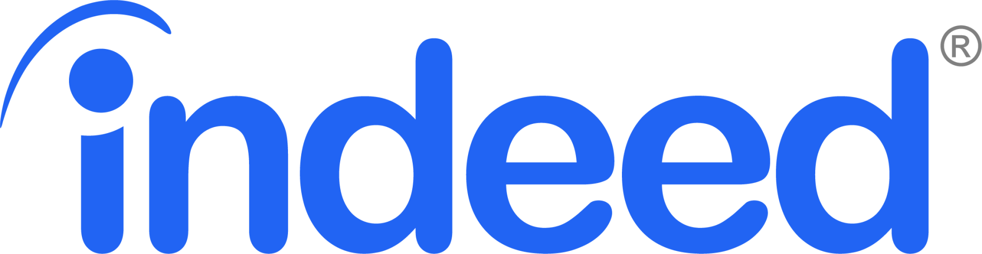 A blue indeed logo on a white background