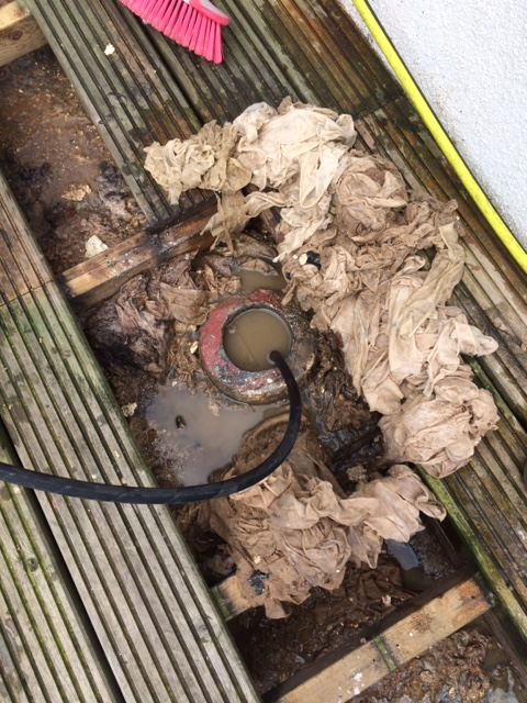 Blocked Drain With Wet Wipes