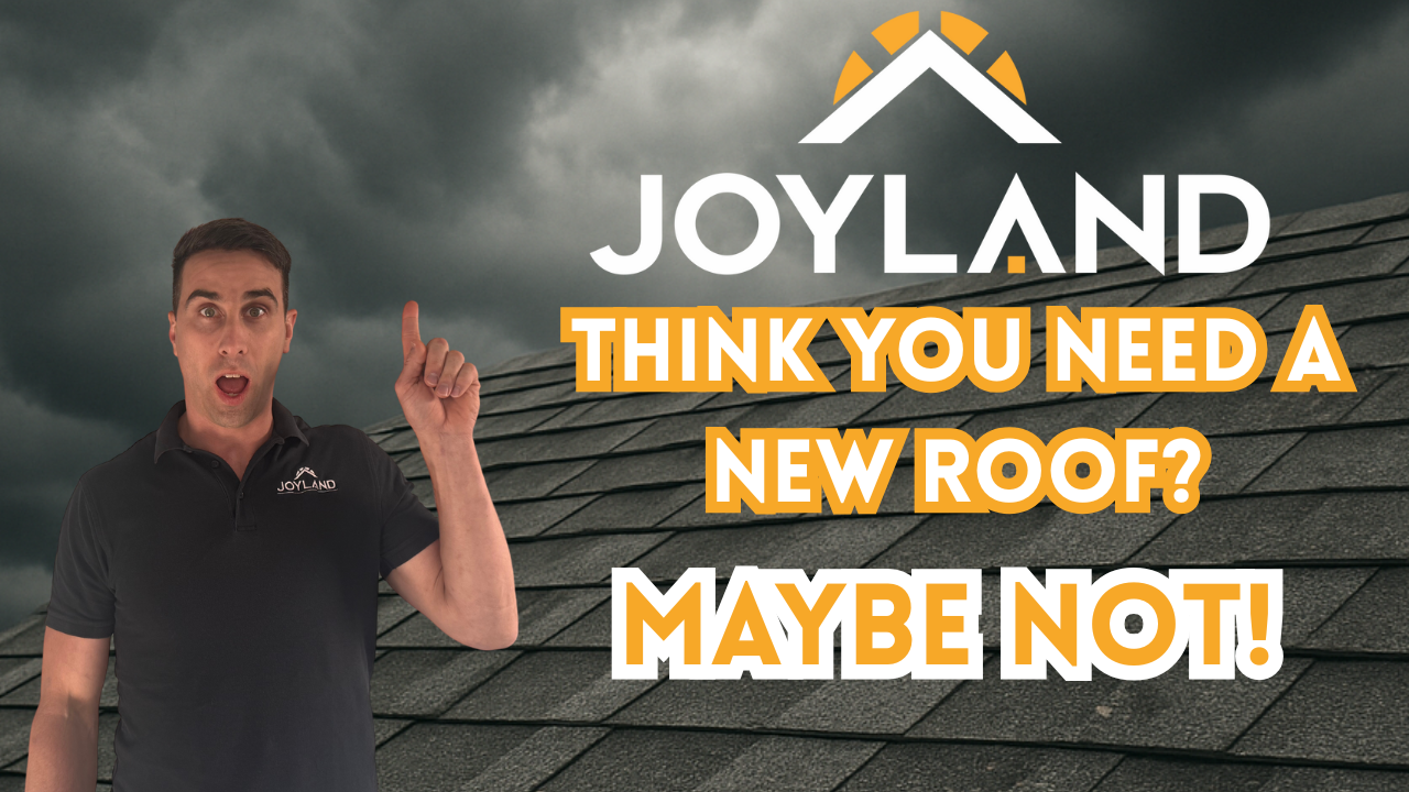 Man pointing upward by Joyland logo: 
