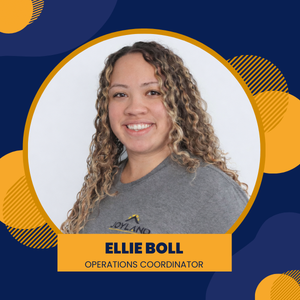 Joyland Roofing logo with text and a roof symbol. Ellie Boll, Operations Coordinator.