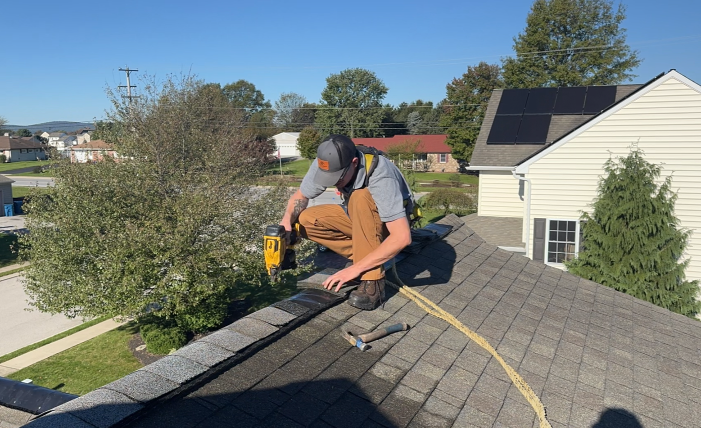 Comparison of wood shingle and gray slate roof textures.