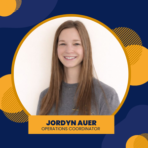 Logo for Joyland Roofing with a roof icon, company name, and Jordyn Auer's name and title.