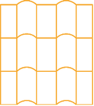 Orange grid of roof tiles.