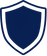 Blue shield icon with white outline, representing protection.