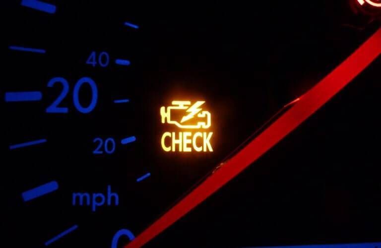 Dashboard with illuminated orange 