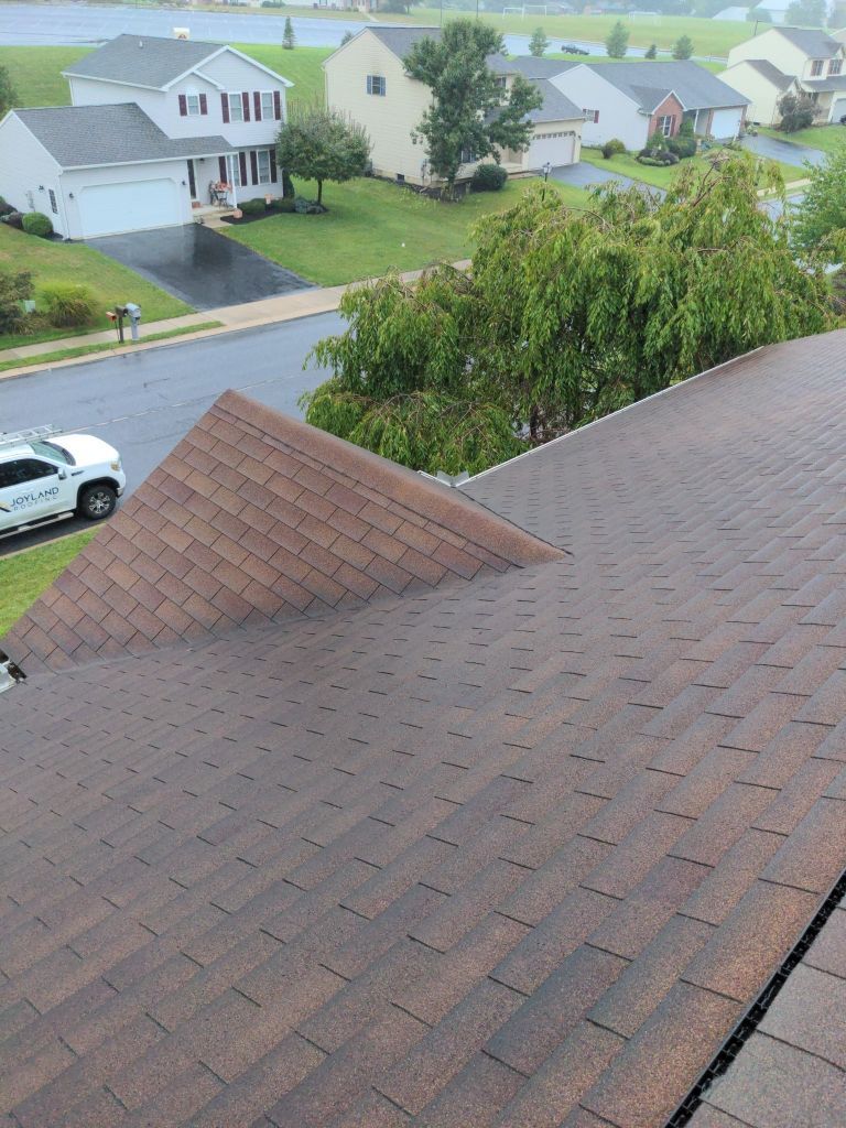 New architectural asphalt shingle roof installed on a residential home on Shepherd Street in Jonestown, PA.