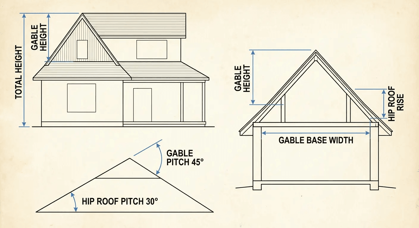 Dutch gable roof proportions and measurements