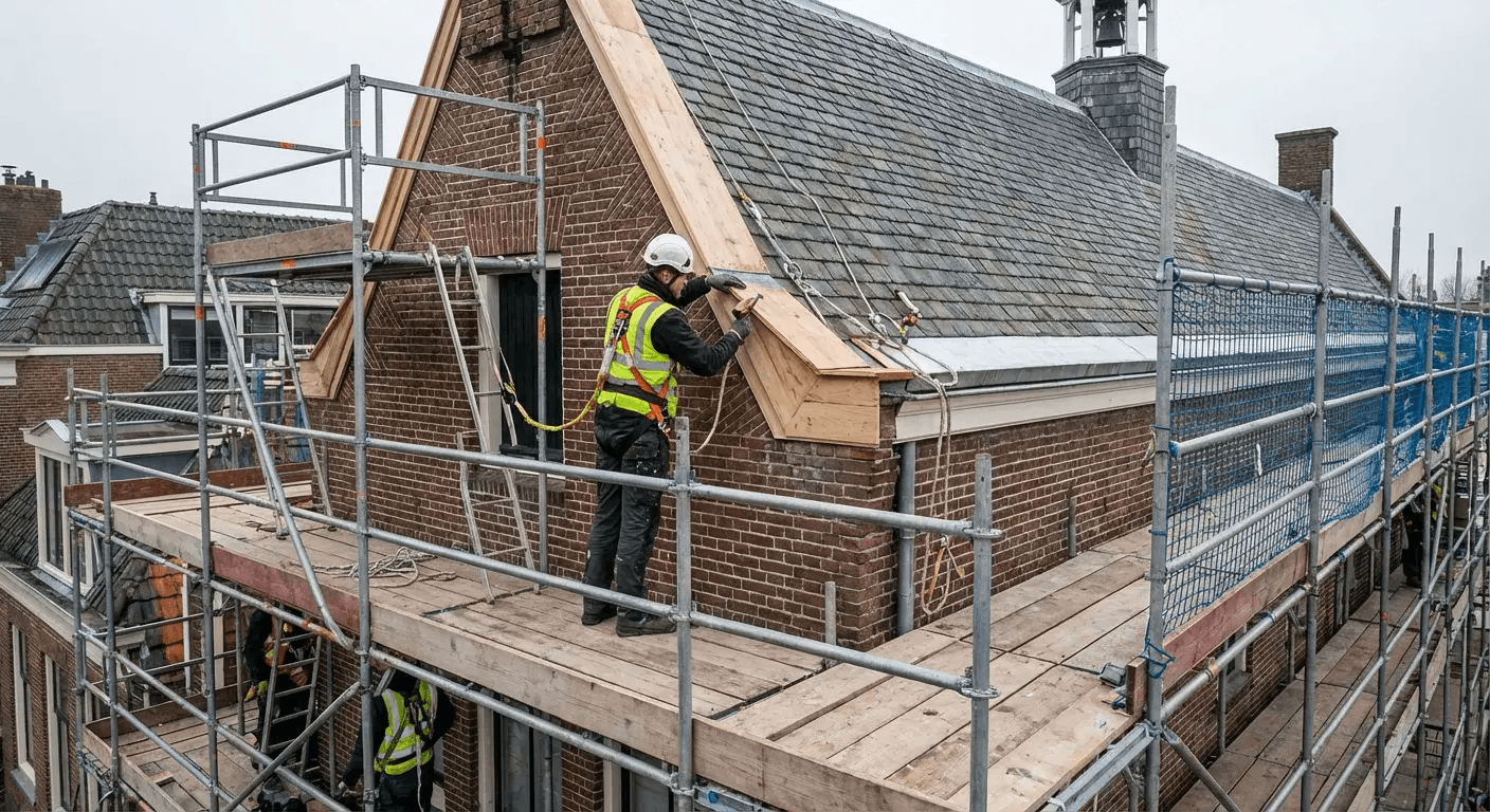 Dutch gable roof maintenance access