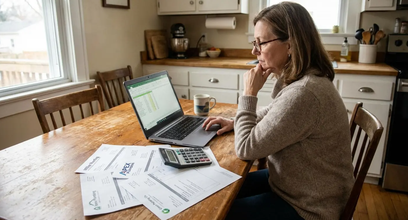 Homeowner using a decision framework checklist to answer the question “Should I Replace My Roof Before Selling” by comparing roof condition, repair costs, and potential return