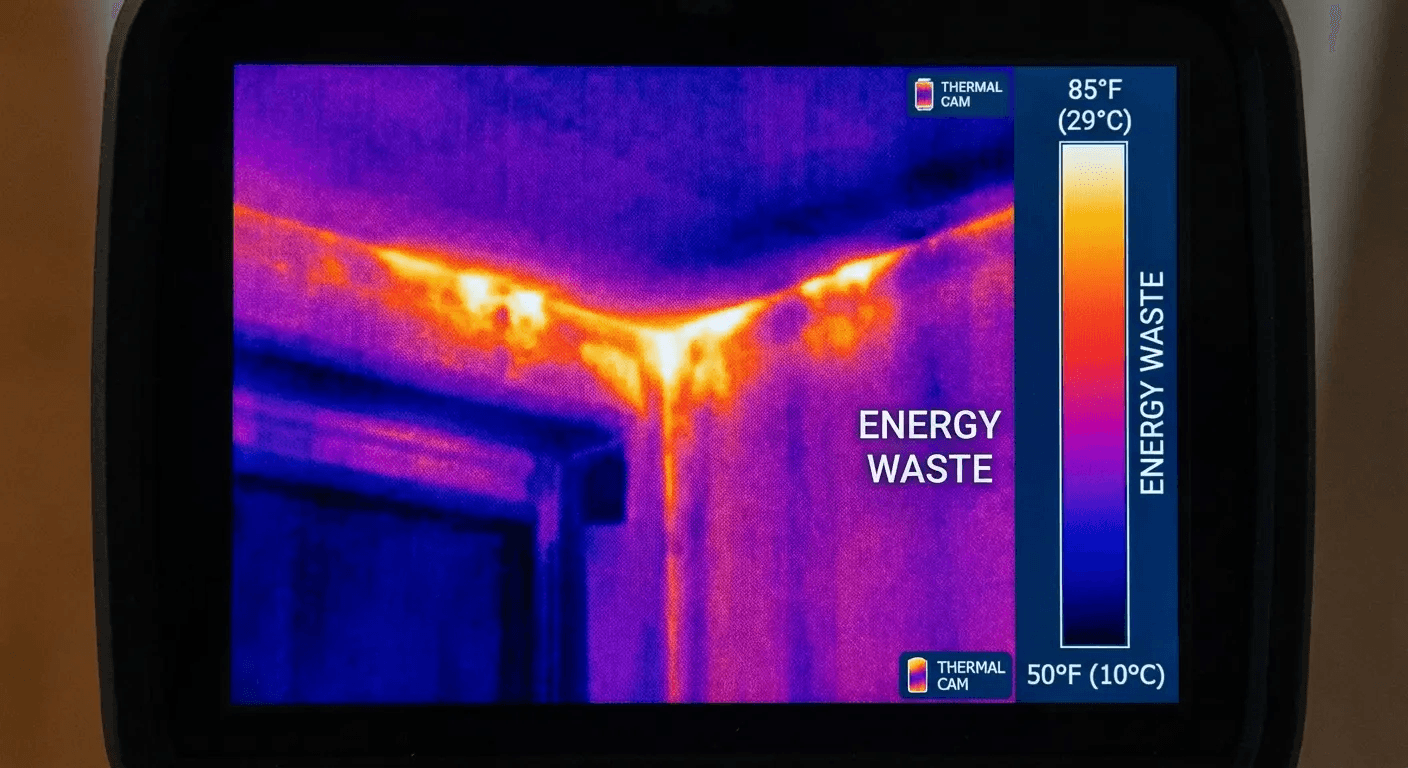 Perimeter air sealing at wall-ceiling junction