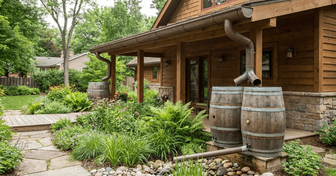 Rainwater collection system integrated into extension patio roof ideas for improved drainage and sustainability