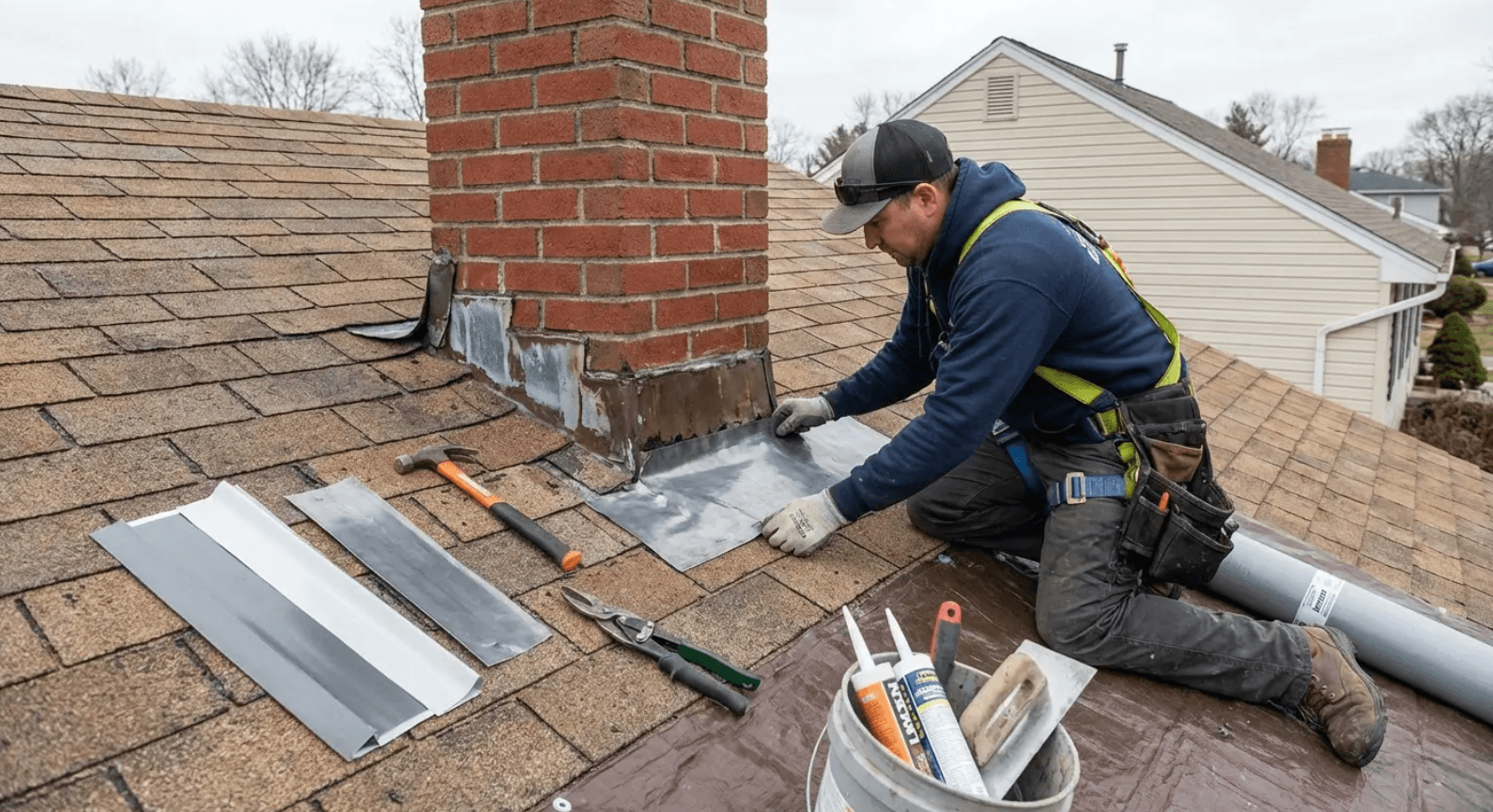 Close-up of hail-dimpled shingles with granule loss - cosmetic damage used to justify replacements that repair could handle