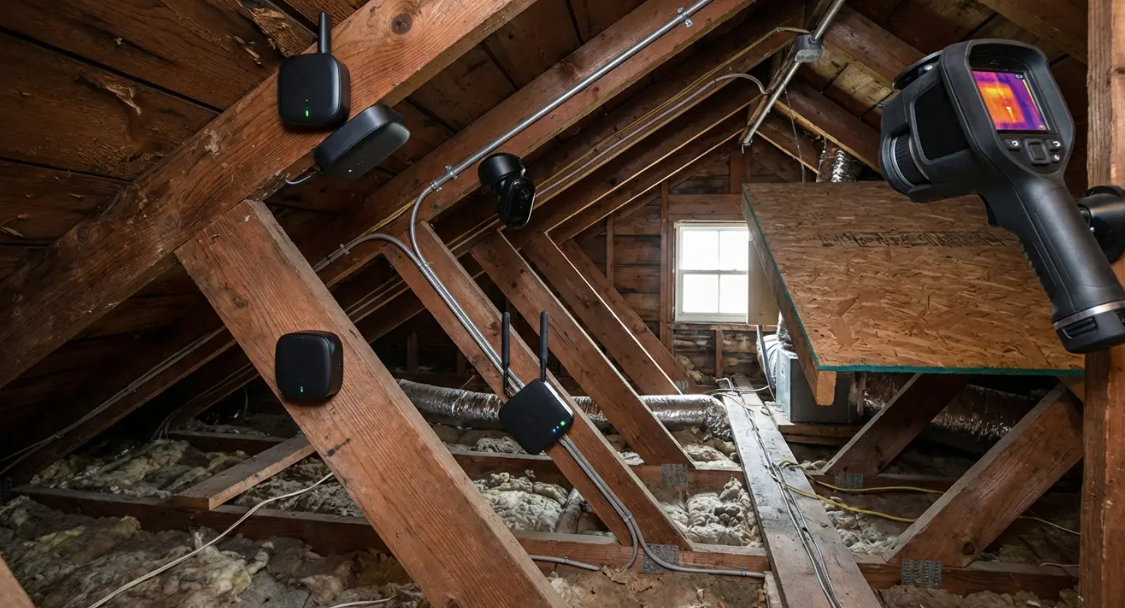 Roofing contractors working on a roof during a storm, highlighting roofing trends in weather timing and installation conditions.