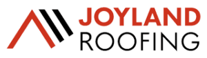 Logo for Joyland Roofing: red/black roof graphic and text.